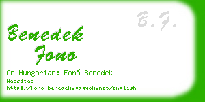 benedek fono business card